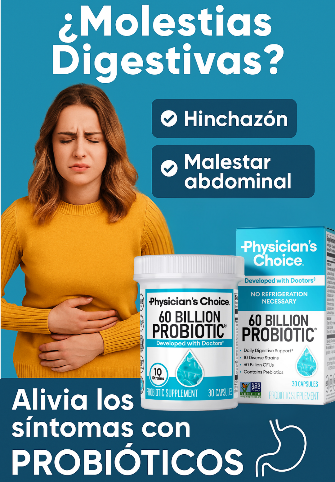 Probióticos 60 Billones™ | Refuerza tu salud digestiva y tu bienestar diario